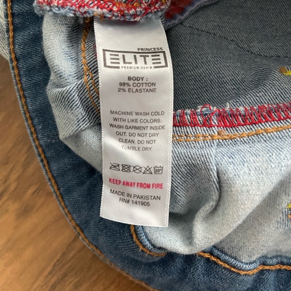 Elite Premium denim jean jacket coat size 2-3 girls rainbow collar pride toddler - Picture 6 of 9